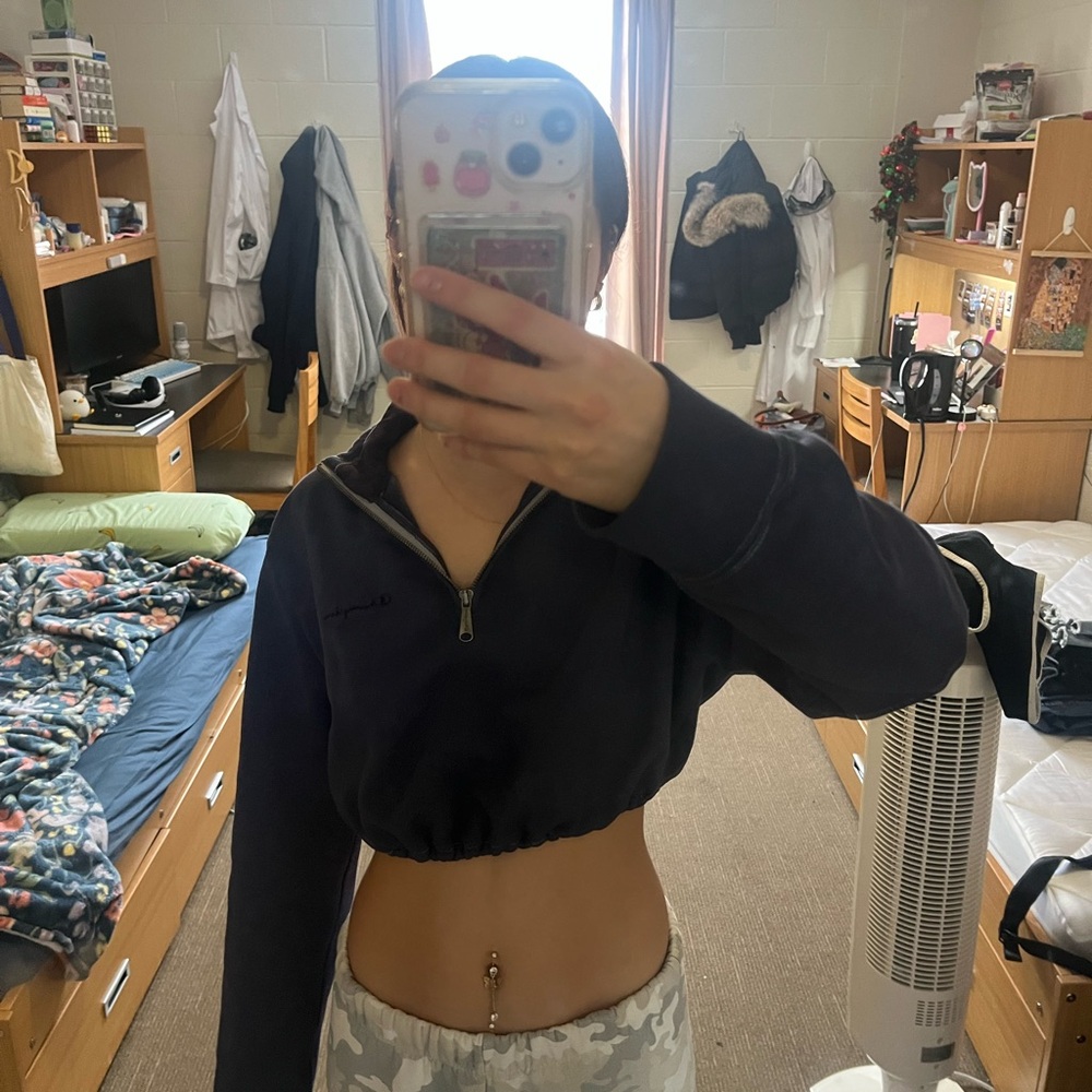 CHAMPION- vintage cropped quarter zip